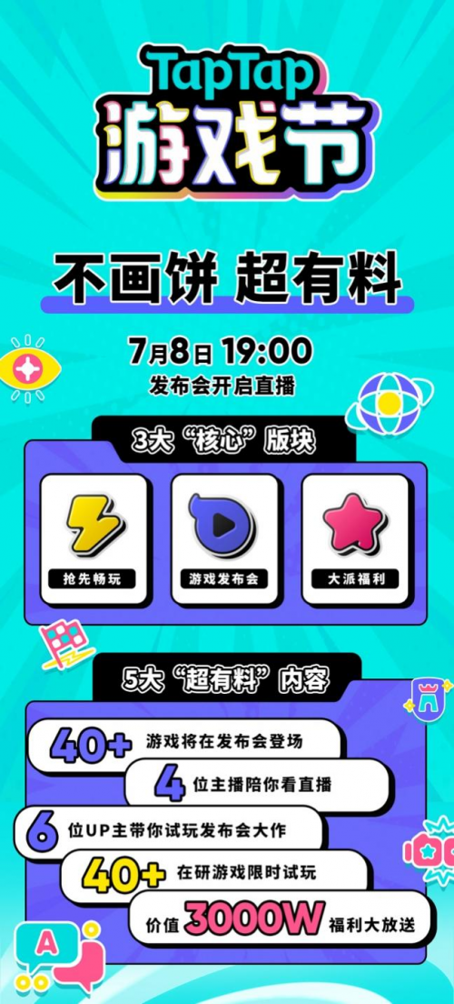 TapTap游戲節(jié)“三塊大餅”新鮮出爐，發(fā)布、試玩、福利，值得一試。